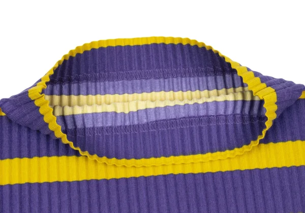 ISSEY MIYAKE me Stripe Fine Knit Pleated High Neck T Shirt K-162301_005