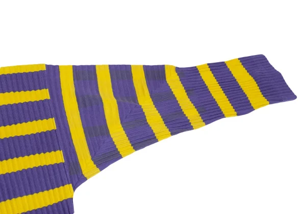 ISSEY MIYAKE me Stripe Fine Knit Pleated High Neck T Shirt K-162301_006