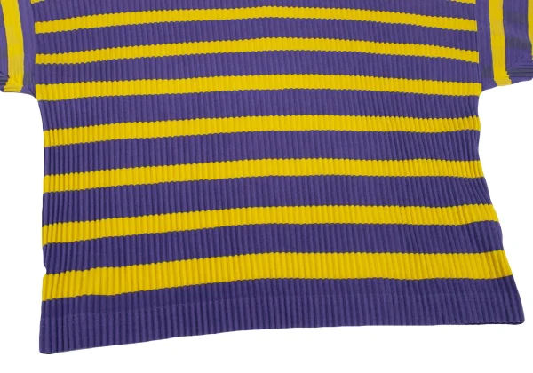 ISSEY MIYAKE me Stripe Fine Knit Pleated High Neck T Shirt K-162301_009