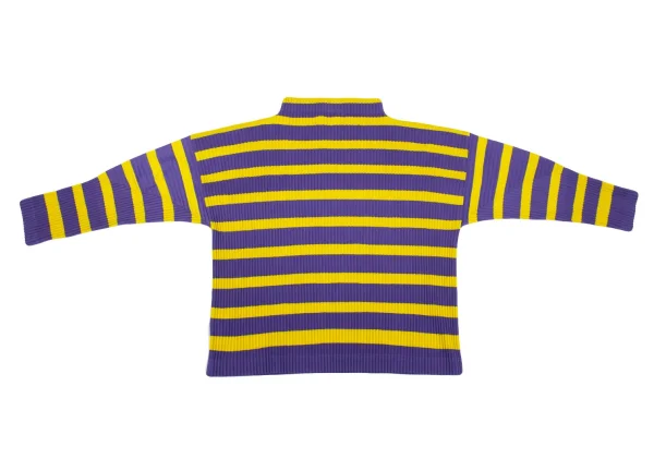 ISSEY MIYAKE me Stripe Fine Knit Pleated High Neck T Shirt K-162301_011