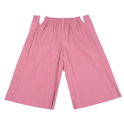 ISSEY MIYAKE me Fine Knit Pleated Side Cutting Wide Pants
