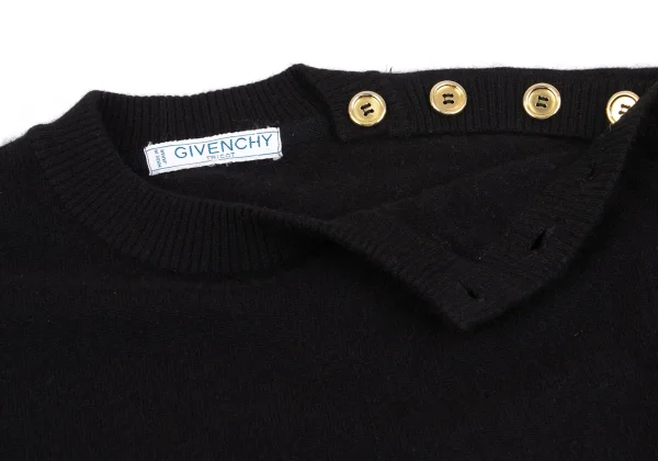 GIVENCHY TRICOT Wool Shoulder Button Knit Sweater K-162313_006