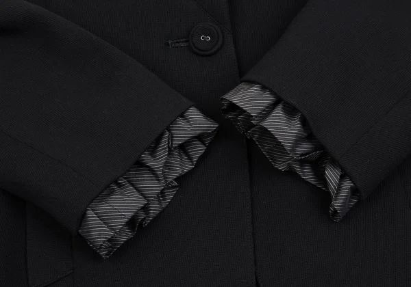 HIROKO KOSHINO Striped Frill Detachable Wool Jacket K-162314_006