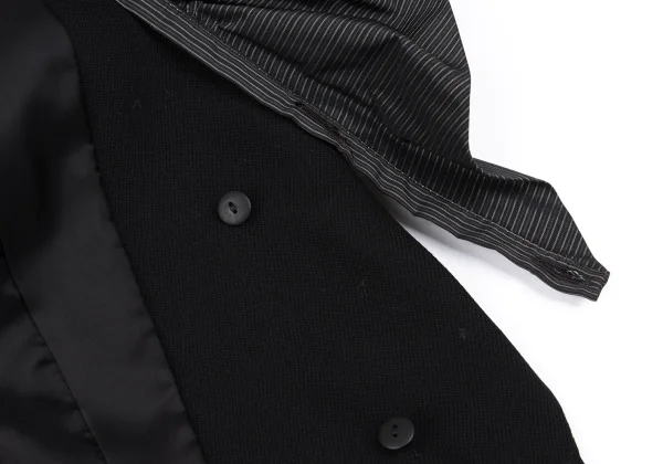 HIROKO KOSHINO Striped Frill Detachable Wool Jacket K-162314_014