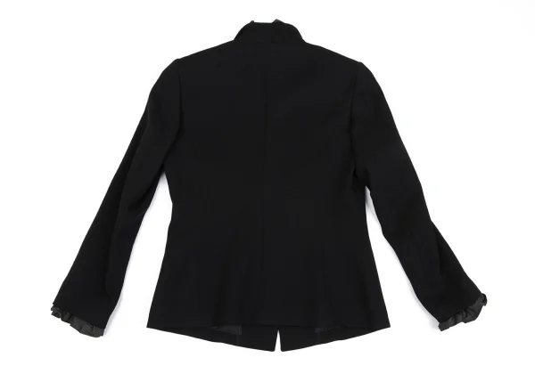 HIROKO KOSHINO Striped Frill Detachable Wool Jacket K-162314_016