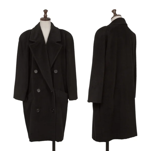 Christian Dior PRET A PORTER Wool Melton Double Coat Black 11 K-162315_001