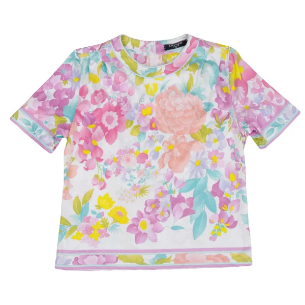 LEONARD Shoulder Tuck Floral Printed T Shirt K-162316_002