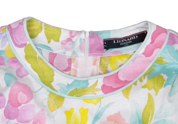 LEONARD Shoulder Tuck Floral Printed T Shirt K-162316_004