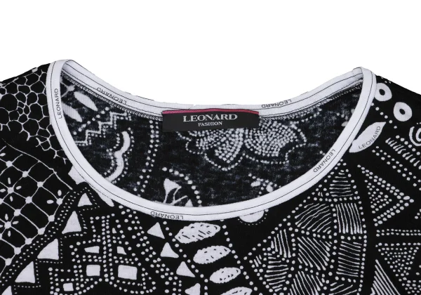 LEONARD Cotton Geometric Print T-shirt K-162317_003