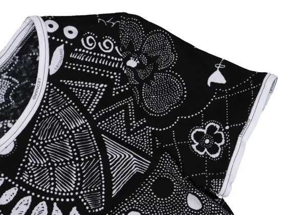 LEONARD Cotton Geometric Print T-shirt K-162317_004