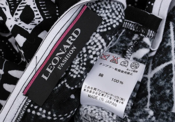 LEONARD Cotton Geometric Print T-shirt K-162317_011