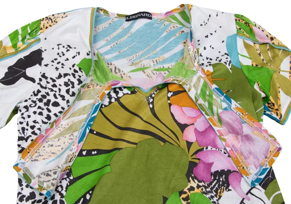 LEONARD Botanical Printed Bowtie Neck Short Sleeves T-shirt K-162318_007