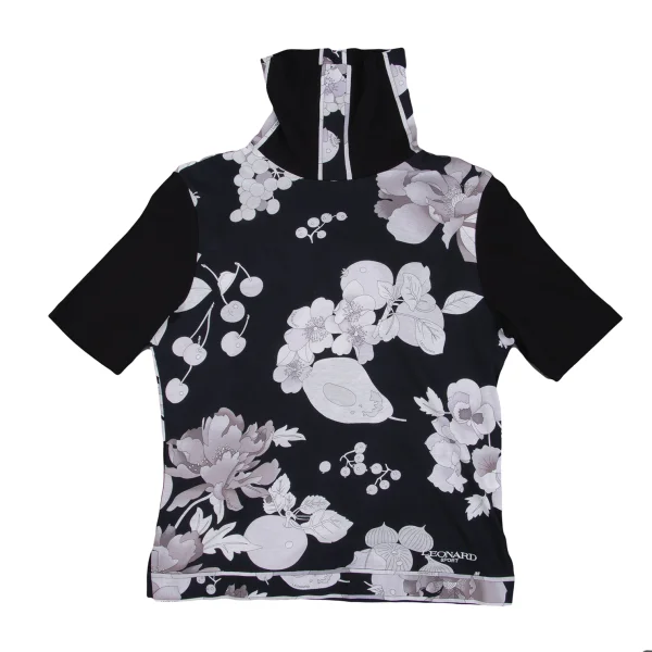 LEONARD SPORT Botanical Printed High Neck T-shirt K-162321_002