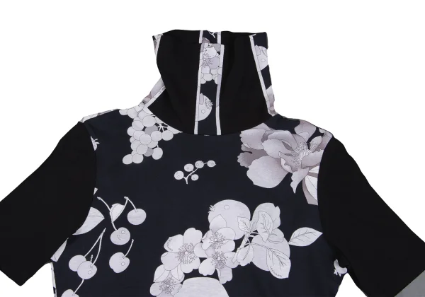 LEONARD SPORT Botanical Printed High Neck T-shirt K-162321_003