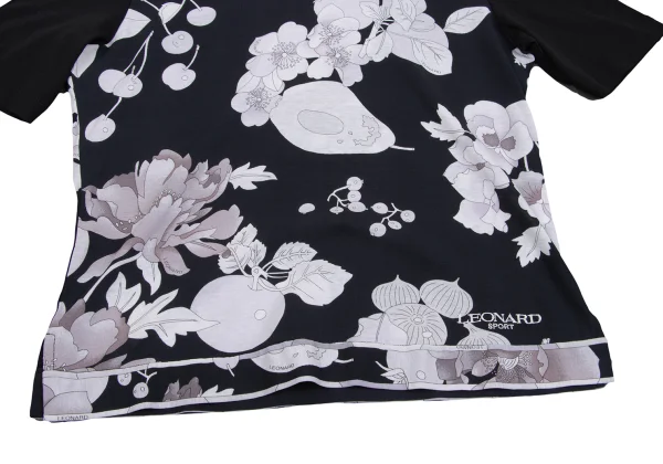 LEONARD SPORT Botanical Printed High Neck T-shirt K-162321_008