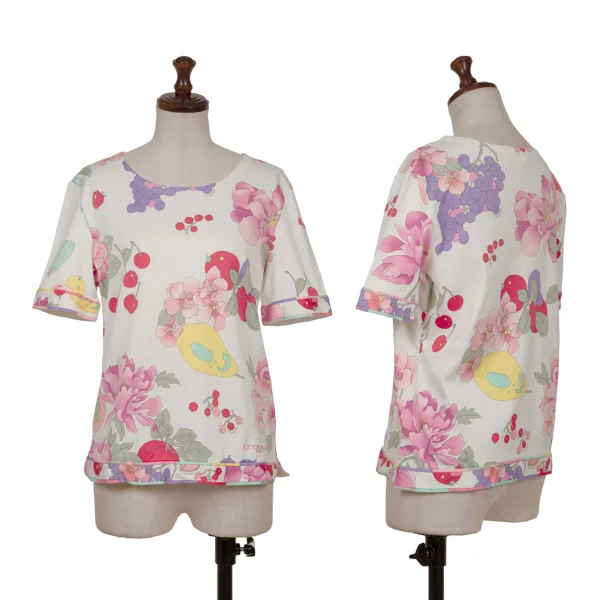 LEONARD SPORT Botanical Printed T-shirt White,Pink 38 K-162322_001