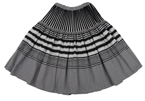 ISSEY MIYAKE PERMANENTE Rib Switching Stripe Skirt K-162323_002