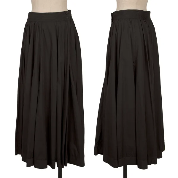 ASHA BY MDS Cotton Waist Pintuck Wrap Skirt Black L K-162325_001