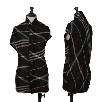 Y's Button Design Argyle Sleeveless Knit Top