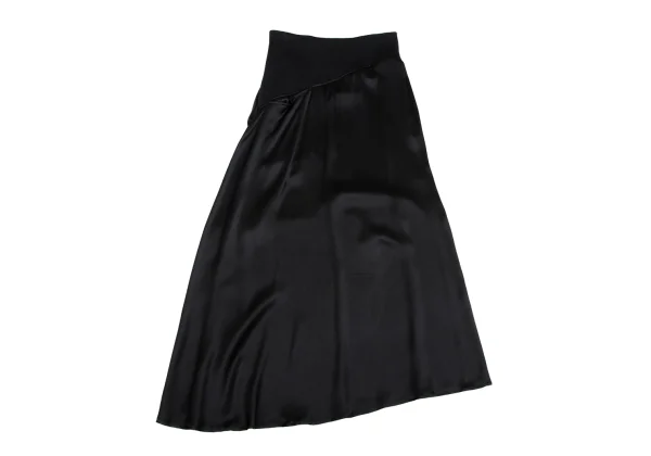 Yohji Yamamoto NOIR Silk Ribbed Asymmetry Skirt K-162332_002