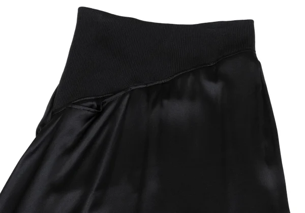 Yohji Yamamoto NOIR Silk Ribbed Asymmetry Skirt K-162332_003
