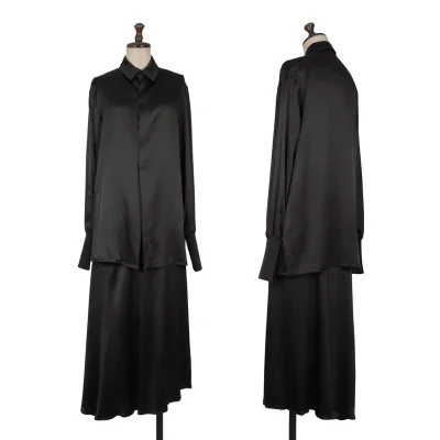 Yohji Yamamoto NOIR Silk Rib Design Shirt & Skirt