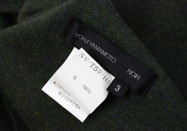 Yohji Yamamoto NOIR Asymmetrical Wool Knit Bolero K-162334_011