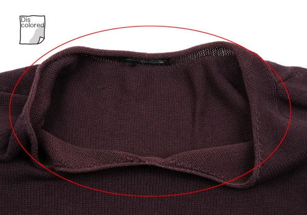 Yohji Yamamoto NOIR Cotton String Hem V-neck Knit Top K-162335_005