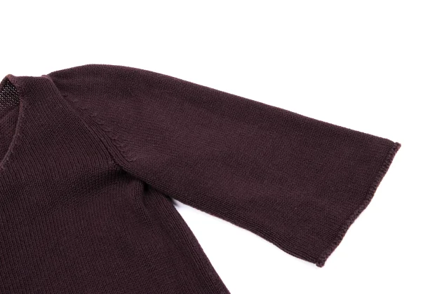 Yohji Yamamoto NOIR Cotton String Hem V-neck Knit Top K-162335_006