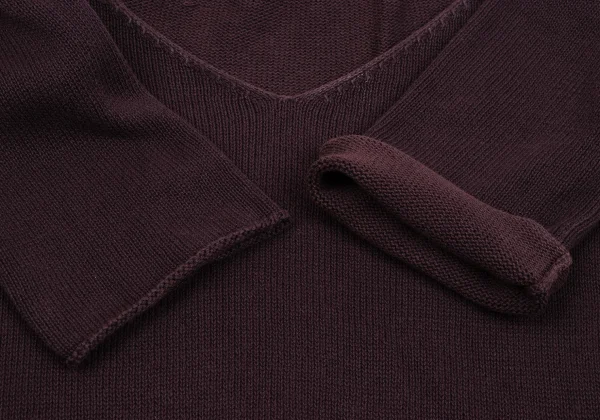 Yohji Yamamoto NOIR Cotton String Hem V-neck Knit Top K-162335_007
