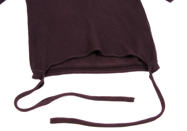 Yohji Yamamoto NOIR Cotton String Hem V-neck Knit Top K-162335_008