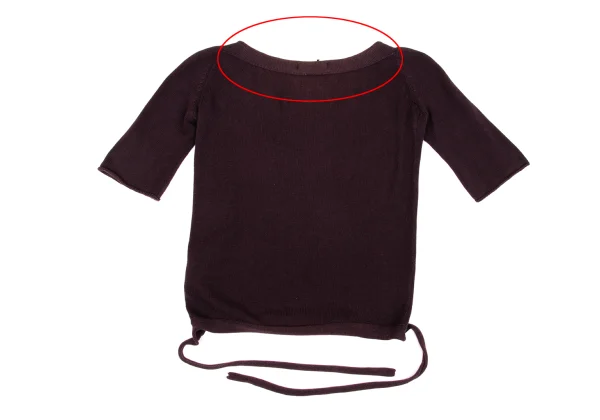 Yohji Yamamoto NOIR Cotton String Hem V-neck Knit Top K-162335_011