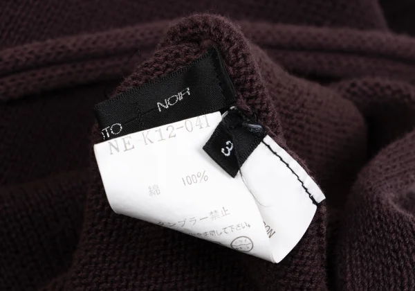 Yohji Yamamoto NOIR Cotton String Hem V-neck Knit Top K-162335_015