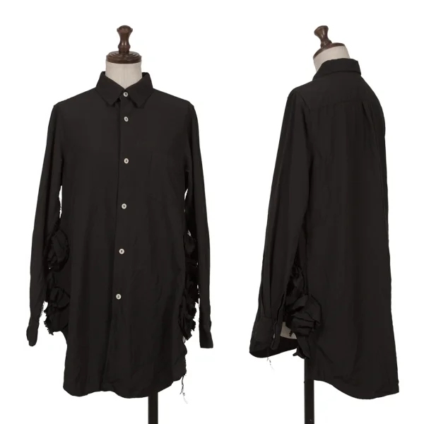 COMME des GARCONS Cut Off Side Corsage Long Sleeve Shirt Black XS K-162340_001