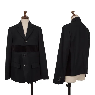 COMME des GARCONS Cut Off Melton Wool Velour Switching Jacket