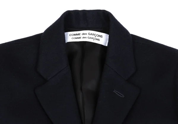 COMME des GARCONS Cut Off Melton Wool Velour Switching Jacket K-162344_004