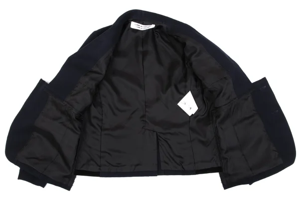 COMME des GARCONS Cut Off Melton Wool Velour Switching Jacket K-162344_013