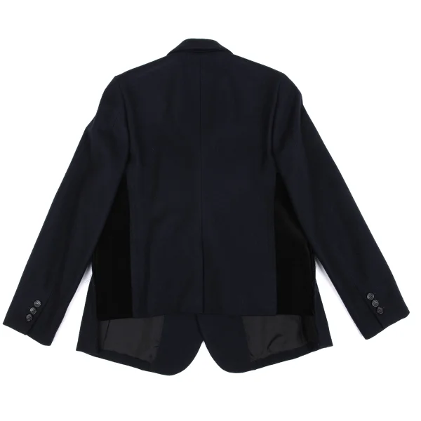COMME des GARCONS Cut Off Melton Wool Velour Switching Jacket K-162344_014