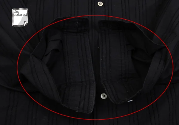 Y's for men Cotton Wool Stitched Stripe Open Collar Shirt K-162352_013