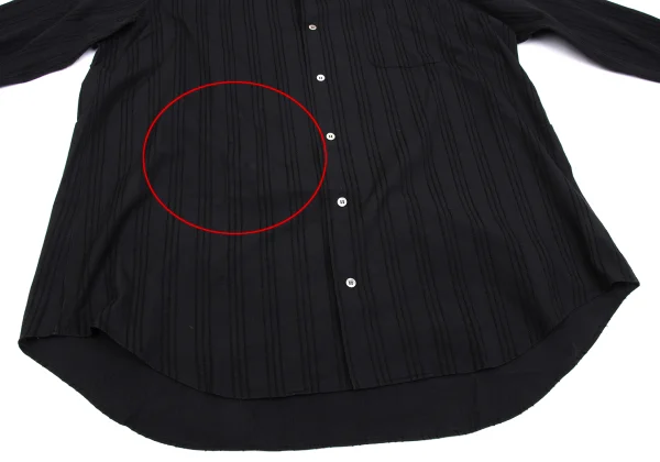 Y's for men Cotton Wool Stitched Stripe Open Collar Shirt K-162352_014