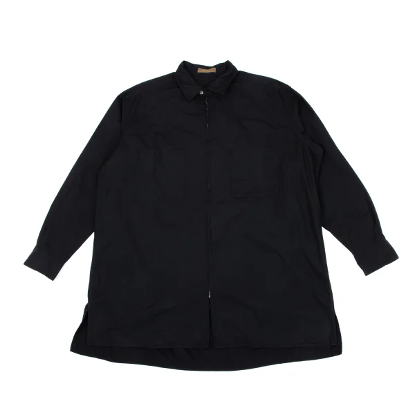 Y's for men Cotton Zip-up Long Sleeved Shirt Black M-L K-162354_001