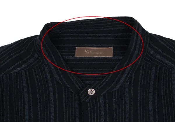 Y's for men Rayon Cotton Striped Band Collar Shirt K-162355_003