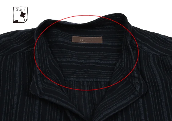 Y's for men Rayon Cotton Striped Band Collar Shirt K-162355_004
