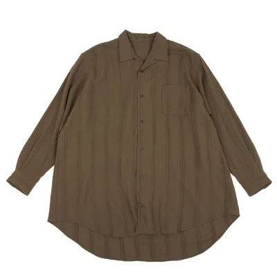 Y's for men Wool Striped Open Collar Shirt