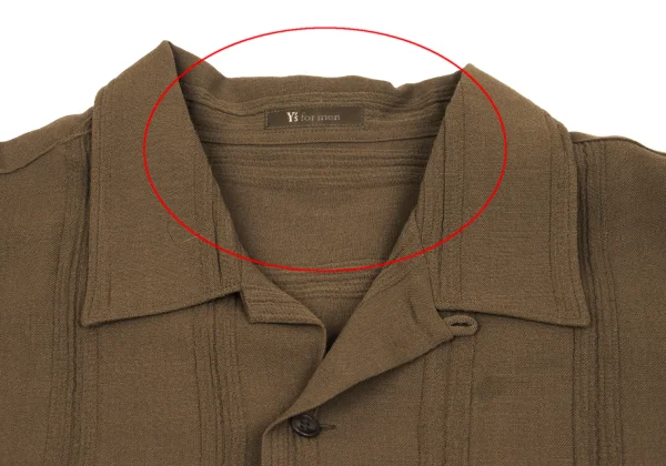 Y's for men Wool Striped Open Collar Shirt K-162356_005