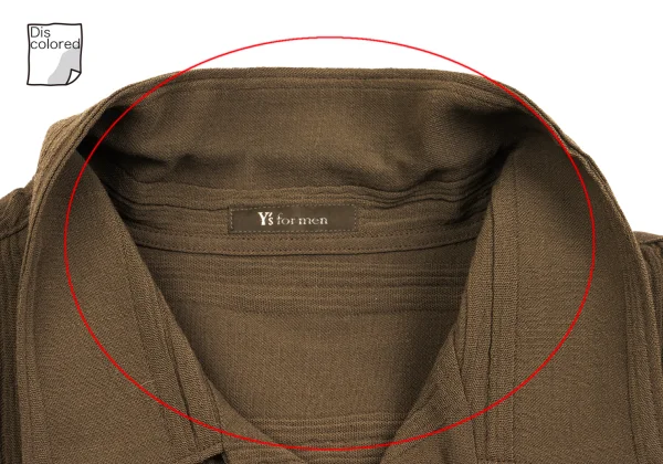 Y's for men Wool Striped Open Collar Shirt K-162356_006