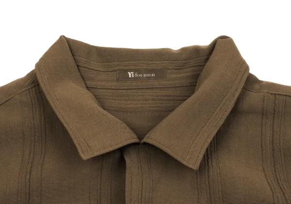 Y's for men Wool Striped Open Collar Shirt K-162356_007
