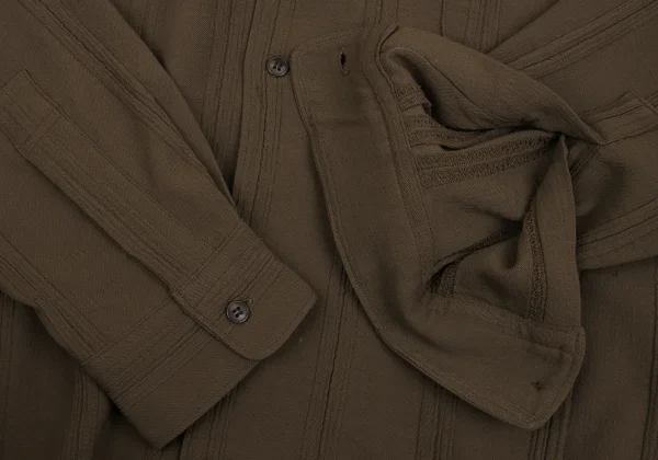 Y's for men Wool Striped Open Collar Shirt K-162356_010