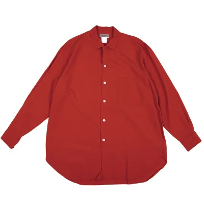Yohji Yamamoto POUR HOMME Wool Open Collar Long Sleeve Shirt
