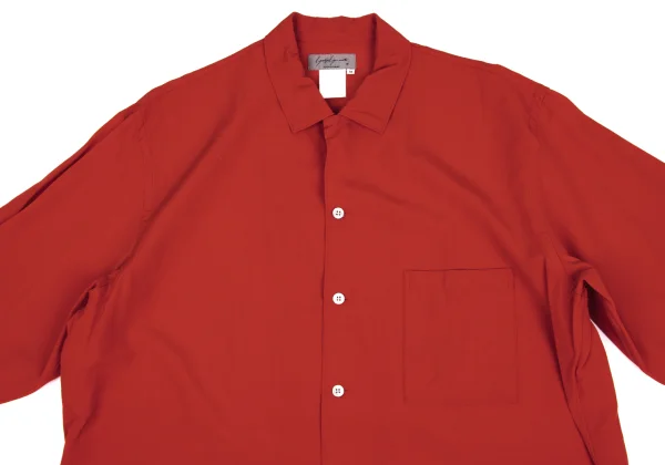 Yohji Yamamoto POUR HOMME Wool Open Collar Long Sleeve Shirt K-162360_002